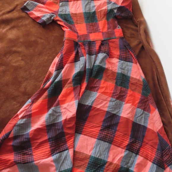 Never a Wallflower Women RED AND BLUE PLAID SHIRT DRESS Sz XS NWT - Picture 4 of 6